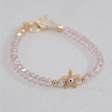 Load image into Gallery viewer, Crystal Beaded Bracelet with Star Evil Eye Charm: 7 Colors
