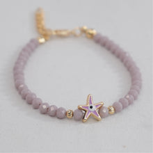 Load image into Gallery viewer, Crystal Beaded Bracelet with Star Evil Eye Charm: 7 Colors
