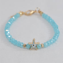 Load image into Gallery viewer, Crystal Beaded Bracelet with Star Evil Eye Charm: 7 Colors
