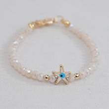 Load image into Gallery viewer, Crystal Beaded Bracelet with Star Evil Eye Charm: 7 Colors
