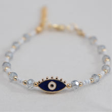 Load image into Gallery viewer, Lux Crystal Oval Evil Eye Bracelet: Two-Color Option, Elegant Protection
