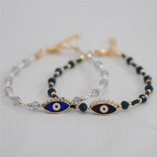 Load image into Gallery viewer, Lux Crystal Oval Evil Eye Bracelet: Two-Color Option, Elegant Protection
