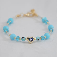 Load image into Gallery viewer, Lux Crystal Evil Eye Heart Bracelets with Adjustable Chain
