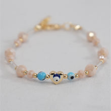 Load image into Gallery viewer, Lux Crystal Evil Eye Heart Bracelets with Adjustable Chain
