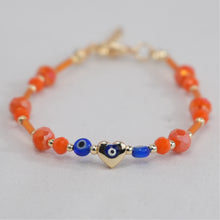 Load image into Gallery viewer, Lux Crystal Evil Eye Heart Bracelets with Adjustable Chain
