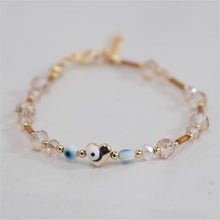 Load image into Gallery viewer, Lux Crystal Evil Eye Heart Bracelets with Adjustable Chain
