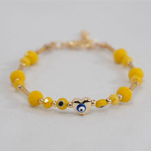 Load image into Gallery viewer, Lux Crystal Evil Eye Heart Bracelets with Adjustable Chain
