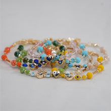 Load image into Gallery viewer, Lux Crystal Evil Eye Heart Bracelets with Adjustable Chain
