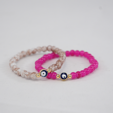 Load image into Gallery viewer, Stretchy Evil EyeBeaded Bracelets – 2 Color Options   
