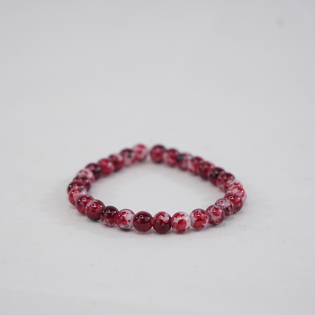 Red-Pink Stretchy Beaded Bracelets – 2 Color Options  