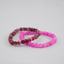 Load image into Gallery viewer, Red-Pink Stretchy Beaded Bracelets – 2 Color Options  
