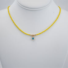 Load image into Gallery viewer, Blue Evil Eye Beaded Necklace - Two Color, Protection 
