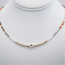 Load image into Gallery viewer, Oval Evil Eye Beaded Necklace: Elegant Protection
