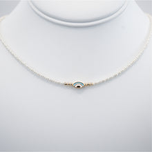 Load image into Gallery viewer, Oval Evil Eye Beaded Necklace: Elegant Protection
