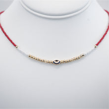 Load image into Gallery viewer, Oval Evil Eye Beaded Necklace: Elegant Protection
