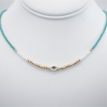 Load image into Gallery viewer, Oval Evil Eye Beaded Necklace: Elegant Protection
