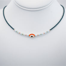 Load image into Gallery viewer, Oval Evil Eye Beaded Necklace: Elegant Protection
