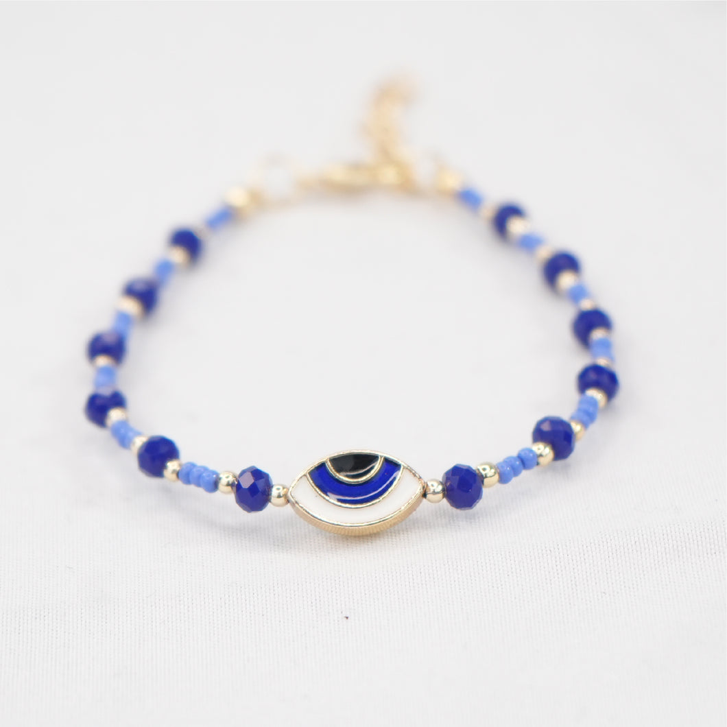 Lux Navy Crystal Oval Evil Eye Bracelet: Elegant Stylish