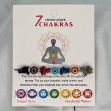 Load image into Gallery viewer, 7 Chakras with Evil Eye Beads Bracelet Set – Card Included
