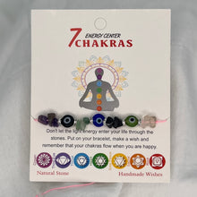 Load image into Gallery viewer, 7 Chakras with Evil Eye Beads Bracelet Set – Card Included
