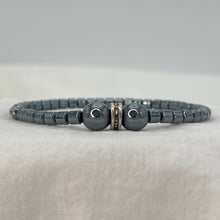 Load image into Gallery viewer, Hematite Beaded Stretch Bracelet–Elegant and Sophisticated
