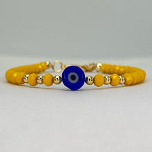 Load image into Gallery viewer, Evil Eye Crystal Beaded Bracelet, Charm - 6 Color Options 
