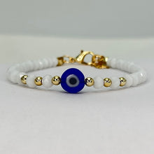 Load image into Gallery viewer, Evil Eye Crystal Beaded Bracelet, Charm - 6 Color Options 
