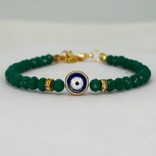 Load image into Gallery viewer, Crystal Beaded Evil Eye Bracelet, Charm - 9 Color Options 
