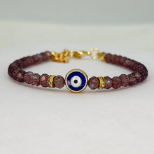 Load image into Gallery viewer, Crystal Beaded Evil Eye Bracelet, Charm - 9 Color Options 
