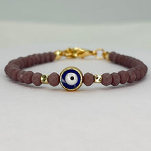 Load image into Gallery viewer, Crystal Beaded Evil Eye Bracelet, Charm - 9 Color Options 
