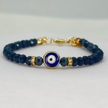 Load image into Gallery viewer, Crystal Beaded Evil Eye Bracelet, Charm - 9 Color Options 
