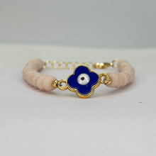 Load image into Gallery viewer, Crystal Beaded Clover Eye Bracelet, Charm - 7 Color Options
