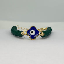 Load image into Gallery viewer, Crystal Beaded Clover Eye Bracelet, Charm - 7 Color Options
