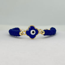 Load image into Gallery viewer, Crystal Beaded Clover Eye Bracelet, Charm - 7 Color Options
