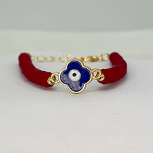 Load image into Gallery viewer, Crystal Beaded Clover Eye Bracelet, Charm - 7 Color Options
