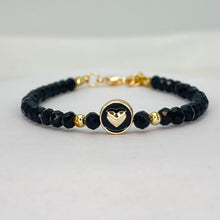 Load image into Gallery viewer, Crystal Beaded Bracelet with Heart Charm - 4 Color Options 
