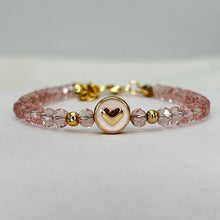 Load image into Gallery viewer, Crystal Beaded Bracelet with Heart Charm - 4 Color Options 
