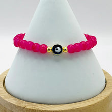 Load image into Gallery viewer, Stretchy Navy Evileye Beaded Bracelet 
