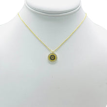 Load image into Gallery viewer, 925 Sterling Silver - Round Navy Evileye Necklace
