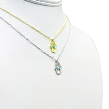 Load image into Gallery viewer, 925 Sterling Silver Hamsa Blue Evil Eye Necklace
