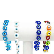 Load image into Gallery viewer, Flat Evil Eye Stone Bracelet: 4 Colors, Handmade in Turkey
