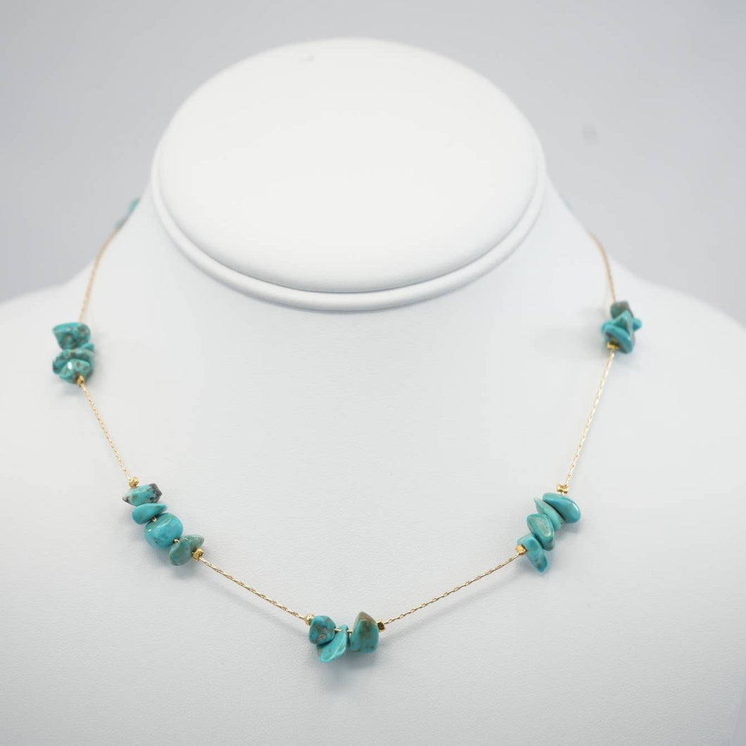 Handmade Necklace with Blue Natural Beads