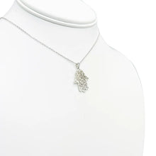 Load image into Gallery viewer, 925 Sterling Silver Gold Plated Patterned Hamsa Necklace
