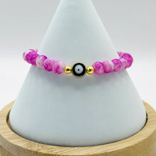 Load image into Gallery viewer, Stretchy Navy Evileye Beaded Bracelet 
