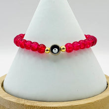 Load image into Gallery viewer, Stretchy Navy Evileye Beaded Bracelet 
