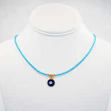 Load image into Gallery viewer, Blue Evil Eye Beaded Necklace: Embrace Protection and Style
