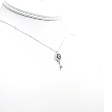 Load image into Gallery viewer, 925 Sterling Silver Key Evil Eye Necklace
