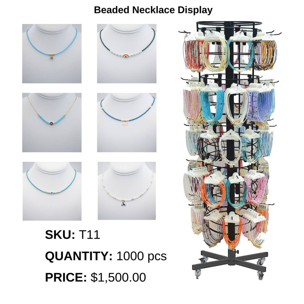 Mix Beaded Necklace Display - 1,000 Pieces, for Store