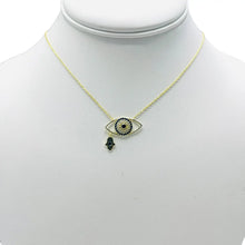 Load image into Gallery viewer, 925 Sterling Silver - Large Oval Evileye With Hamsa Necklace
