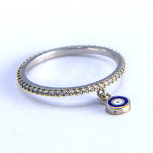 Load image into Gallery viewer, 925 Sterling Silver Evil Eye Stone Ring
